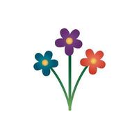 icono de estilo degradado de primavera de flores lindas vector