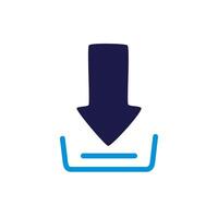 arrow download lineal colors style icon vector