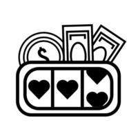 Icono aislado de la máquina tragamonedas de casino vector
