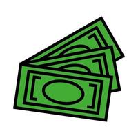 bills money dollars isolated icon vector
