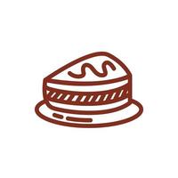 cake portion pastry line style icon vector