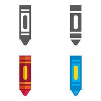 Wax colorful crayons designed icons set. Vector illustration.