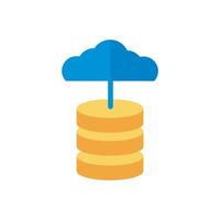 cloud computing with data disks flat style vector