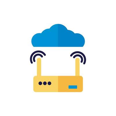 cloud computing with router flat style