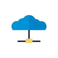 cloud computing with lines network flat style vector