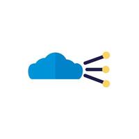 cloud computing with lines network flat style vector