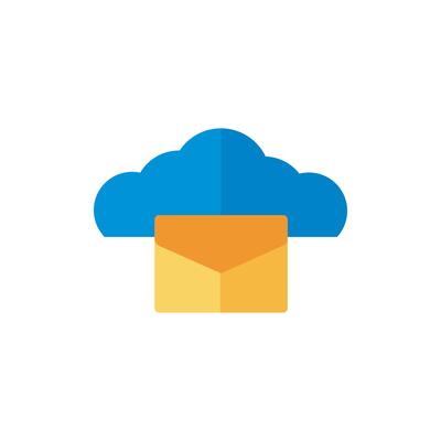 cloud computing with envelope flat style