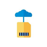 cloud computing with sd card flat style vector