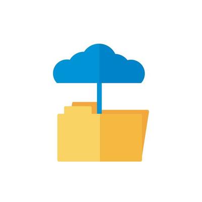 cloud computing with folder flat style