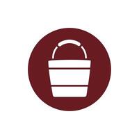 sand bucket block style icon vector