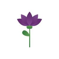 cute flower with leaf spring degradient style icon vector