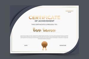 elegant dark gray certificate template design vector