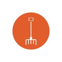rake farm tool block style icon vector