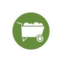 wheel barrow tool block style icon vector