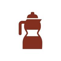 icono de estilo de silueta de bebida de tetera de café vector