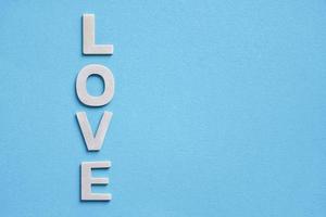 love word with wooden letters for valentines day photo