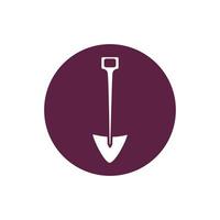 shovel farm tool block style icon vector