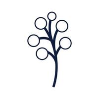 branch with seeds nature icon vector