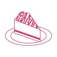 sweet cake portion dessert isolated icon vector