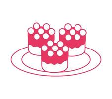 sweet cake with cherries dessert vector