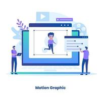 Flat design motion graphic concept vector