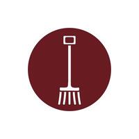 rake farm tool block style icon vector