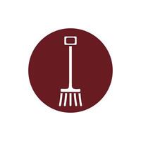 rake farm tool block style icon vector