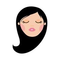 young woman head avatar character vector