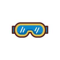 goggles swiming accessory line color style vector