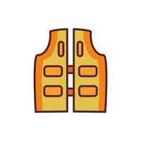 float vest accessory line color style icon vector