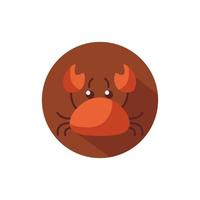 crab sea animal block style icon vector