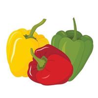 A set of ripe Bell peppers
