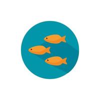 fishes sea animal block style icon vector