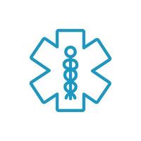 caduceus medical symbol line icon vector