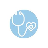 medical stethoscope tool block style icon vector