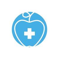 medical cross in apple block style vector