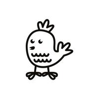 lindo pollito icono de estilo de línea de pascua vector