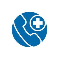 medical cross with telephone block style vector