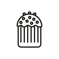 sweet cupcake pastry line style vector