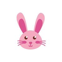 cute little rabbit head easter flat icon vector