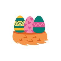 easter eggs painted flat style icons vector