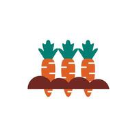 fresh carrots vegetables flat style vector