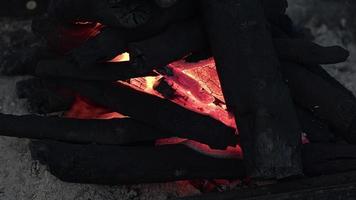 Barbecue Coal Fire Flames and Ashes video