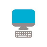 desktop computer device flat style icon vector