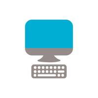 desktop computer device flat style icon vector