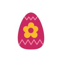 easter egg painted with flower flat style vector