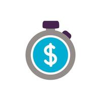 chronometer with money symbol flat style icon vector