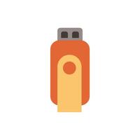 icono de estilo plano de memoria usb vector