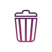 garbage bin por line style icon vector