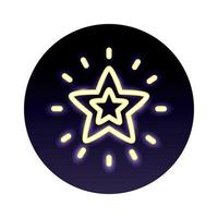 icono de luz de neón de decoración de estrellas vector